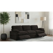 Pemberly Row Modular Upholstery Fabric Corduroy Power Sofa in Brown