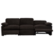Pemberly Row Modular Upholstery Fabric Corduroy Power Sofa in Brown