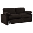 Pemberly Row Modular Upholstery Fabric Corduroy Power Loveseat in Brown