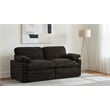 Pemberly Row Modular Upholstery Fabric Corduroy Power Loveseat in Brown
