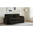 Pemberly Row Modular Upholstery Fabric Corduroy Power Loveseat in Brown