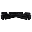 Pemberly Row 7-piece Fabric Modular Power Reclining Sectional in Black
