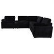 Pemberly Row 7-piece Fabric Modular Power Reclining Sectional in Black