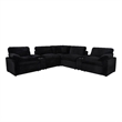 Pemberly Row 7-piece Fabric Modular Power Reclining Sectional in Black