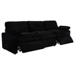 Pemberly Row Modular Upholstery Fabric Corduroy Power Sofa in Black