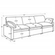 Pemberly Row Modular Upholstery Fabric Corduroy Power Sofa in Black