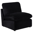 Pemberly Row Modular Upholstery Fabric Corduroy Power Sofa in Black