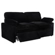 Pemberly Row Modular Upholstery Fabric Corduroy Power Loveseat in Black