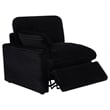 Pemberly Row Modular Upholstery Fabric Corduroy Power Loveseat in Black
