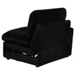 Pemberly Row Modular Upholstery Fabric Corduroy Power Loveseat in Black