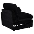 Pemberly Row Modular Upholstery Fabric Corduroy Power Loveseat in Black
