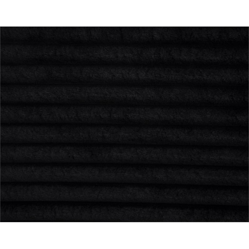 Pemberly Row Modular Upholstery Fabric Corduroy Power Loveseat in Black