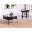 Pemberly Row 2-piece Round Coffee and End Table Set in Sandy Black