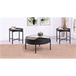 Pemberly Row 3-piece Round Coffee and End Table Set in Sandy Black