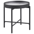 Pemberly Row 3-piece Round Coffee and End Table Set in Sandy Black