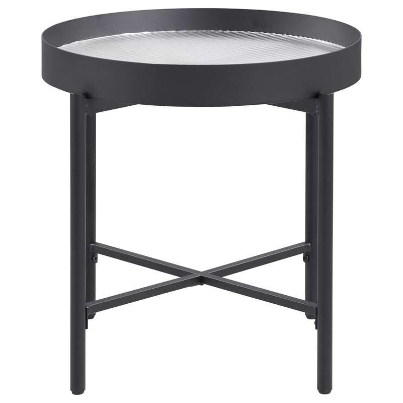 Pemberly Row 3-piece Round Coffee and End Table Set in Sandy Black