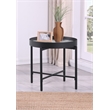Pemberly Row Round End Side Table with Recessed Top in Sandy Black