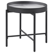 Pemberly Row Round End Side Table with Recessed Top in Sandy Black