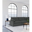 Pemberly Row Modular Upholstered Fabric Armless Chair in Dark Gray