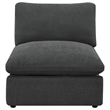Pemberly Row Modular Upholstered Fabric Armless Chair in Dark Gray