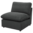 Pemberly Row Modular Upholstered Fabric Armless Chair in Dark Gray