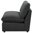 Pemberly Row Modular Upholstered Fabric Armless Chair in Dark Gray