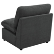 Pemberly Row Modular Upholstered Fabric Armless Chair in Dark Gray