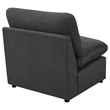Pemberly Row Modular Upholstered Fabric Armless Chair in Dark Gray
