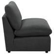 Pemberly Row Modular Upholstered Fabric Armless Chair in Dark Gray