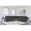 Pemberly Row 5-piece Fabric Modular Power Reclining Sectional in Dark Gray