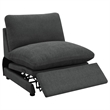 Pemberly Row 5-piece Fabric Modular Power Reclining Sectional in Dark Gray