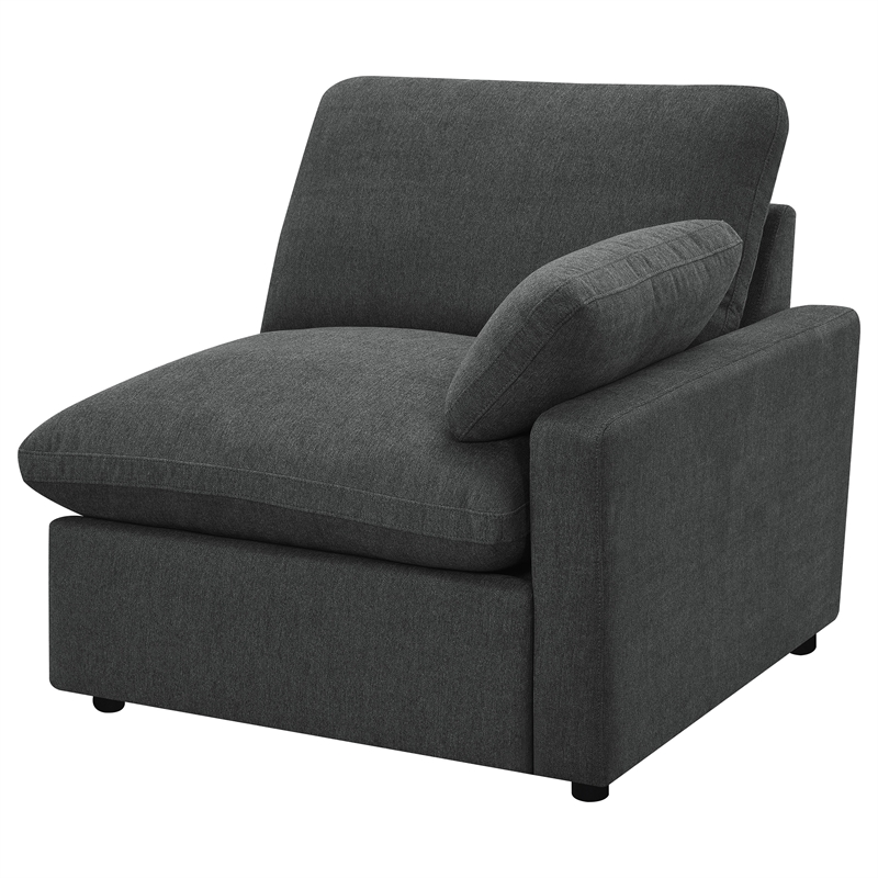 Pemberly Row 5-piece Fabric Modular Power Reclining Sectional in Dark Gray