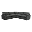 Pemberly Row 5-piece Fabric Modular Power Reclining Sectional in Dark Gray