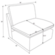 Pemberly Row Transitional Modular Upholstery Fabric Power Sofa in Gray