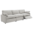 Pemberly Row Transitional Modular Upholstery Fabric Power Sofa in Gray