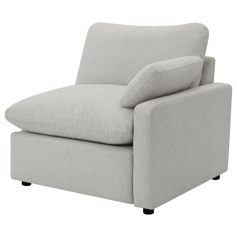 Pemberly Row Transitional Modular Upholstery Fabric Power Sofa in Gray