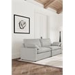 Pemberly Row Modular Upholstery Fabric Power Reclining Loveseat in Gray