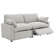 Pemberly Row Modular Upholstery Fabric Power Reclining Loveseat in Gray