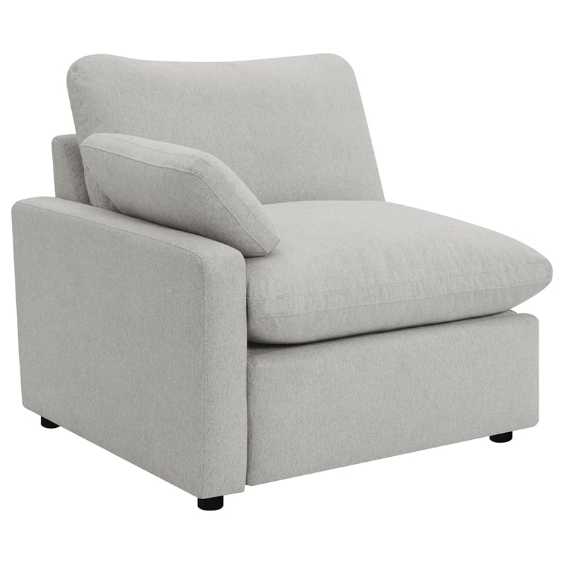 Pemberly Row Modular Upholstery Fabric Power Reclining Loveseat in Gray