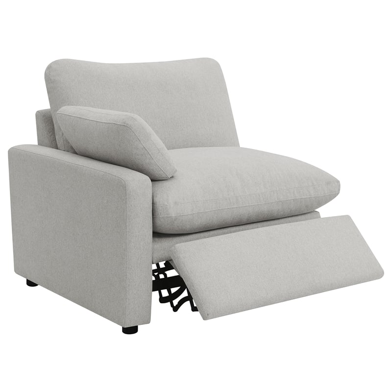 Pemberly Row Modular Upholstery Fabric Power Reclining Loveseat in Gray