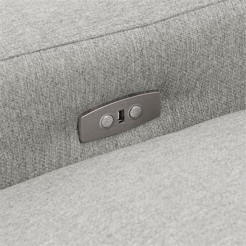Pemberly Row Modular Upholstery Fabric Power Reclining Loveseat in Gray