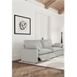 Pemberly Row Modular Upholstery Fabric Power Reclining Loveseat in Gray