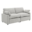 Pemberly Row Modular Upholstery Fabric Power Reclining Loveseat in Gray