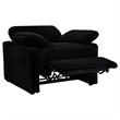 Pemberly Row Upholstery Fabric Corduroy Power Recliner Chair in Black