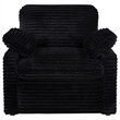 Pemberly Row Upholstery Fabric Corduroy Power Recliner Chair in Black