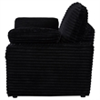 Pemberly Row Upholstery Fabric Corduroy Power Recliner Chair in Black