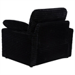 Pemberly Row Upholstery Fabric Corduroy Power Recliner Chair in Black