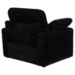 Pemberly Row Upholstery Fabric Corduroy Power Recliner Chair in Black