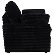 Pemberly Row Upholstery Fabric Corduroy Power Recliner Chair in Black
