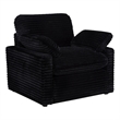 Pemberly Row Upholstery Fabric Corduroy Power Recliner Chair in Black